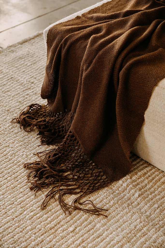 Puna Llama throw | Tobacco