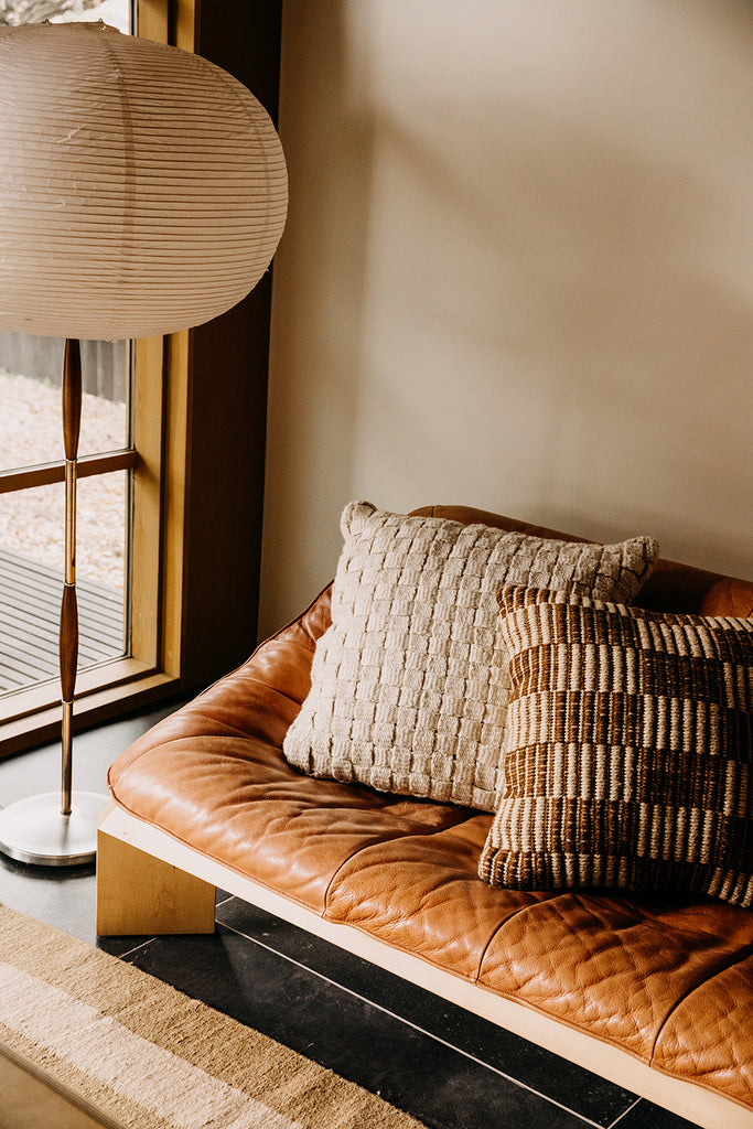 Lara Cushion | Sand & Rust