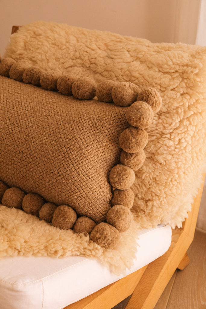 Classica XL Lumbar Pom Pom Cushion #2 | Sand