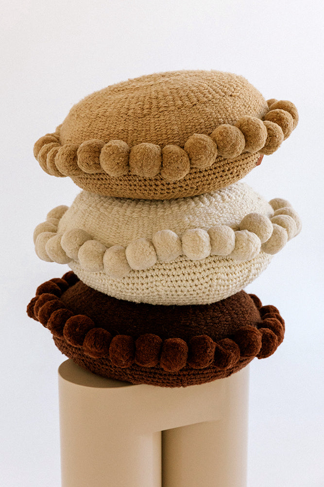 Classica Pom Pom Cushion Large | Rust