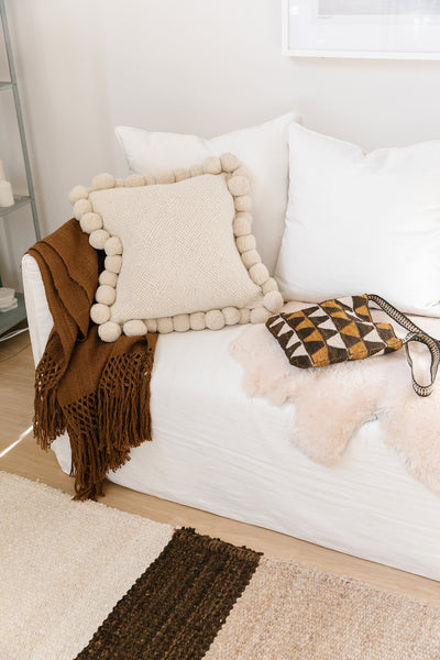 Classica Square Pom Pom Cushion
