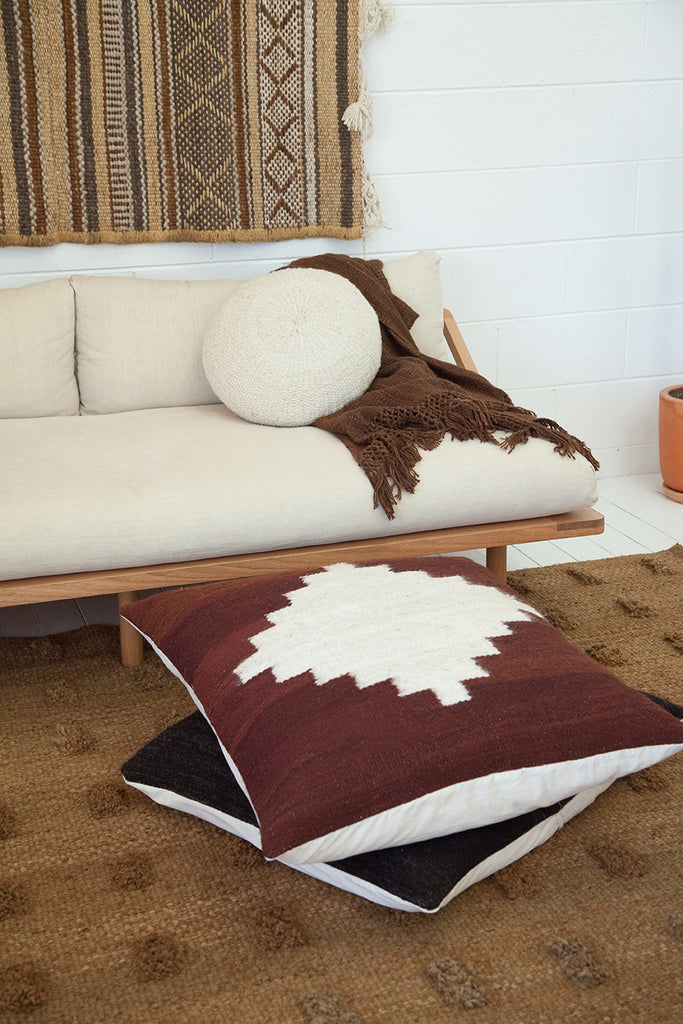 Puna Floor Cushion #3 | Rust & Natural