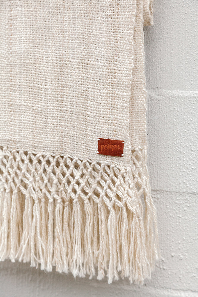Small Puna Llama throw | Natural White