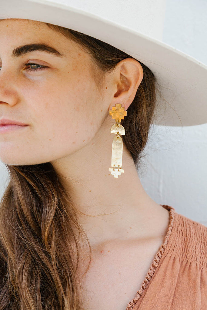 Sonoran Sunset Earrings | Brass