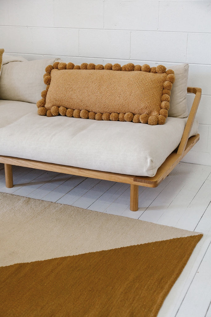 Monte XL Lumbar Pom Pom Cushion #2 | Desert