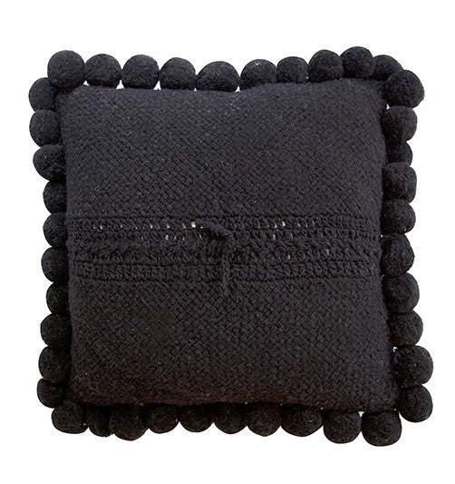Monte Pom Pom Cushion #2 Large | Black