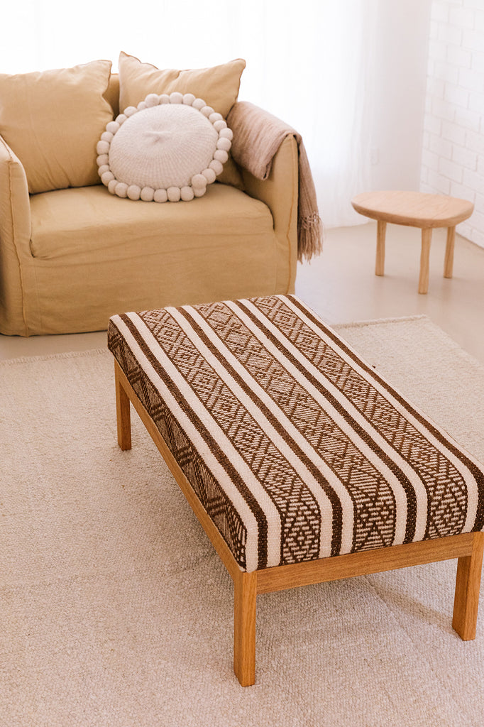 Pampa Suncho Ottoman Bench | Coffee