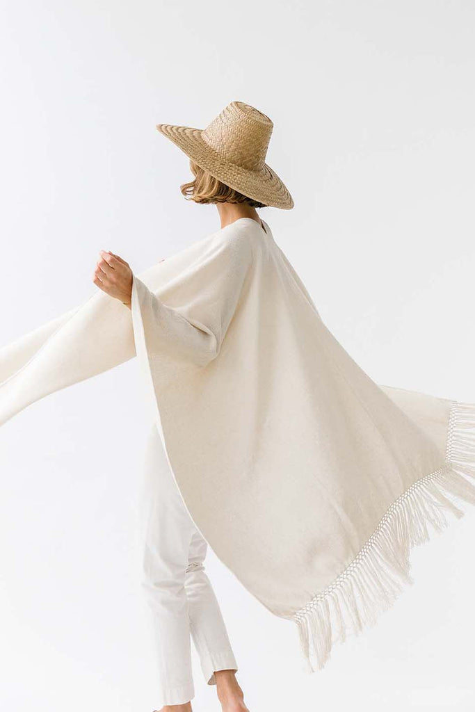 Pampa cotton poncho | White