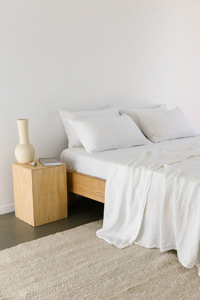 Linen Fitted Sheet | White