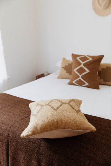 Andes Cushion #1 | Straw & Latte